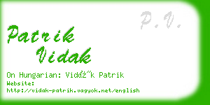 patrik vidak business card